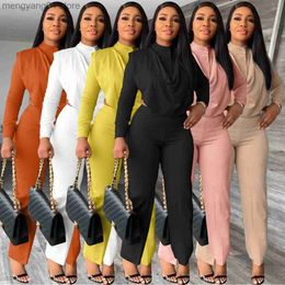 Women's Two Piece Pants Elegant 2 Piece Sets Women Fashion Design Fall Winter Button Pleated Long Sleeve Top Straight Trousers Casual Wide Leg Pants Set T230714
