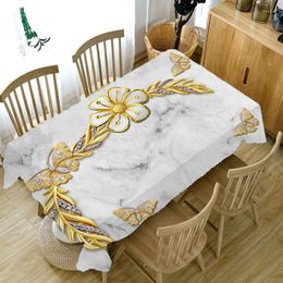 Table Cloth Fashion Butterfly Floral Tablecloths Home Party Rectangular Wedding Fireplace Stain Resistant Decorative Accessories