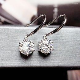 Dangle Earrings Moissanite Round Flower Drop Earring Per Jewellery 1ct 2pcs Gemstone 925 Sterling Silver Fine T29032