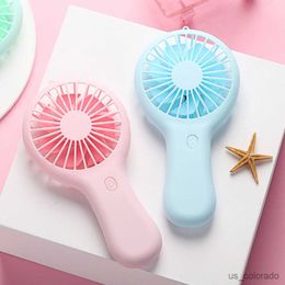 Electric Fans Fan Handheld USB Rechargeable Ultra-Quiet Portable Office Mini Fan Cool Air Wind Power Outdoor Travel Cooling Fans R230714