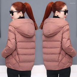 Women's Trench Coats Winter Clothes Women Cotton-padded Coat Clothing Korean Warm Solid Colour Jacket For Hooded And Jackets Zm1786