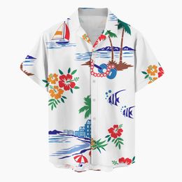 Men's T-Shirts Hawaii Beach Style Men's Shirt Casual Fashion Comfortable Shirts For Man Oversized 3D Printing Male Clothes Harajuku Summer 230714