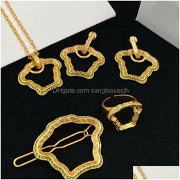 Bracelet Earrings Necklace Luxurious Designer Diamonds Brooch Earring Ring Banshee Medusa Head Pattern 18K Gold Plated Birthday F Dhbuy