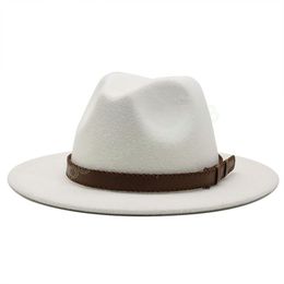Men sombrero bowler church trilby hats for women Gorra Mujer cap belt chapeau femme Vintage fashionable felt fedora hat