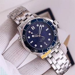 New Diver 300M Steel Case 210 30 42 20 03 001 Blue Bezel Blue Texture Dial Miyota 8800 Automatic Mens Watch SS Steel Watches Pure 283Y