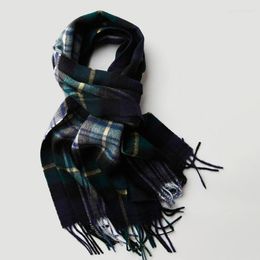 Scarves British Style Cheque Plaid Wool Scarf With Tassel Women Man Winter Soft Warm Neck Shawl Luxury High Quality 2023