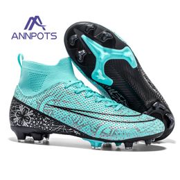 Dress Shoes Professional High Top Mens Soccer FGTF AntiSkid WearResistant Training Shoe Childrens Football Boots Outdoor Sneakers 230713