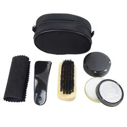 Other Housekeeping Organisation Nylon Case Shoe Shine Care Set Neutral Polish Brush Kit for Boots Shoes Sneakers 230714