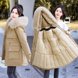 Women's Trench Coats 2023 Winter Jacket Women Parka Long Coat Wool Liner Hooded Parkas With Fur Collar Warm Snow Wear Cotton Padded Clothes