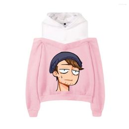 Men's Hoodies JoshDub 2D Printing Women Hooded Off-Shoulder Sweatshirt