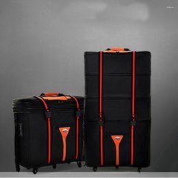 Suitcases 32 36 Inch Large Capacity Oxford Cloth Rolling Cabin Study Bag Folding Trolley Suitcase Travel Luggage