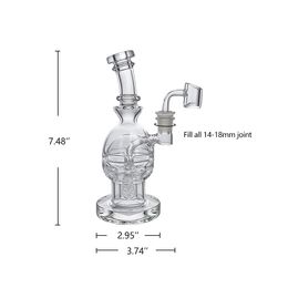 Waxmaid 7.48inches Fab Egg hookah clear Glass Dab Rig glass bong Unique Swiss matrix percolator Water Pipe Oil bowl US warehouse wholesale retail order free shipping