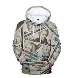 Men's Hoodies US Dollar Money 3D Print Oversized Women/Men Hoodie Sweatshirt Harajuku Streetwear Hip Hop Pullover Hooded Jacket Male