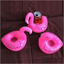 Other Home Garden Inflatable Drink Cup Holder Cartoon Bottle Floating Lovely Pool Bath Toy For Beach Party Flamingos Donut Waterme Dhljc