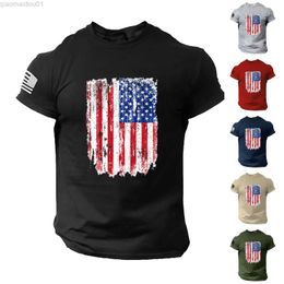 Men's T-Shirts Long Sleeve Sleep Shirt Men Summer Men'S Us Flag Casual Fitness 3d Printed Short Pocket T Shirts for Men Dark Shirt for Men L230713