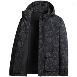 Men's Jackets Brand Korean Fashion Male 2023 Autumn Casual Printed Hooded For Men Regular Outwear Coats Clothing U235