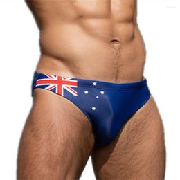 Men's Swimwear AUS US Flag Men Swim Briefs EU Size Sexy Bikini Swimming Trunks For Swimsuit Gay Bathing Suit Beach Shorts Slip