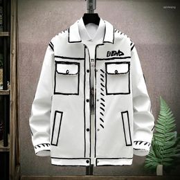 Men's Jackets Autumn Casual Jacket Korean Fashion Short Lapel Coat Decoration Body High Quality Hip Hop Men