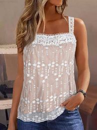 Women's T-Shirt 2023 Summer Top Women Sleeveless Lace Splicing Tank Top Sexy Women's T-shirt Vest Tank Tops Female Vest Tops White Underwear L230713