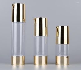 Storage Bottles 50ml Clear Airless Bottle Gold Pump Lotion Emulsion Serum Hyaluronic Toner ANTI SUNSHINE Essence Skin Care Cosmetic Packin