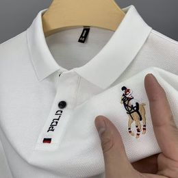 Men's Polos Men's Polo Collar Short Sleeve Embroidered Casual Business Shirt High Quality Summer Quick Drying Polo Shirt 230714