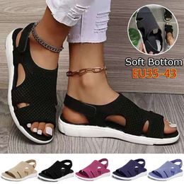 Women Shoes Casual Summer Sexy Sandals Comfortable Flats Buckle Strap Ladies Fashion Beach Big Size Shoe 230 85