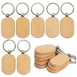 Storage Bags Blank Wooden Key Tag Diy Wood Keychains Engraving Blanks 20 Pack
