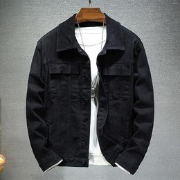 Men's Jackets Long Sleeve Solid Colour Simple Stretch Slim Denim Jacket Rain Proof Coat Mens Coats And