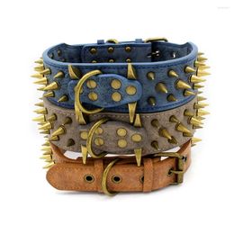Dog Collars Collar Wolf Tooth Tip Nail Pet Wear-resistant Pu Large Vintage Rivet Accessories For Dogs