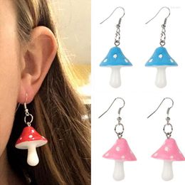 Dangle Earrings YIUSTAR Plastic Cartoon Simulation Mushroom Cute Dangles Environmental Theme Ear Hook For Female Girls Gift