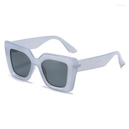 Sunglasses Vintage Trendy Square Women Jelly Color INS Style Ladies Sun Glasses Stylish Large Frame Oversized UV400