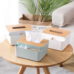 Tissue Boxes Napkins Desktop Tissue Box Paper Box Grid Design with Lid PP for Home R230714