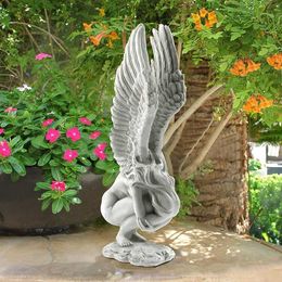 Garden Decorations Angel Redemption Statue Garden Sculpture Ornament Fairy Angel Statue Outside Decorative Patio Pond 2 Size L230714