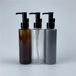 Storage Bottles 150ml X 40 Empty Palstic Flat Shoulder Bottle With Bayonet Oil Pump PET Cosmetic Container For Shampoo Massage Essential