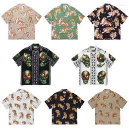 Men's T Shirts Tiger Pattern WACKO MARIA Hawaii Shirt Men Women 1:1 Quality T-Shirt Top Tees