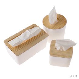 Tissue Boxes Napkins Home Kitchen Wooden Plastic Tissue Box Solid Wood Napakin Holder Case Simple Stylish Bamboo cover Hotel storage box R230714