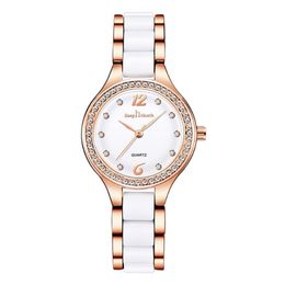 Arrival Ceramic Quartz Movement Womens Watch Diamond Ladies Watches Life Waterproof Favorite Wristwatches Whole235n