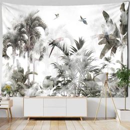 Tapestries Tropical Botanical Garden Tapestry Wall Hanging Bohemian Style Natural Scenery Palm Tree Wall Art Aesthetic Decor