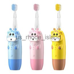 Other Baby Feeding New Hot Children Electric Toothbrush Cartoon Pattern Tooth Brush Electric Teeth Tooth Brush For Kids with Soft Replacement Head x0714