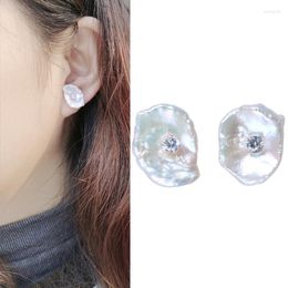 Stud Earrings Wholesale Real Freshwater Baroque Pearl Gold Plated Nice Party Wedding Women Gift 10 Pairs/lot