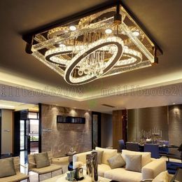 BE50 Simple Modern Creative Rectangular Ceiling Light Oval LED Crystal Lamps Living Room Restaurant Bedroom el Ceiling Lights L260M
