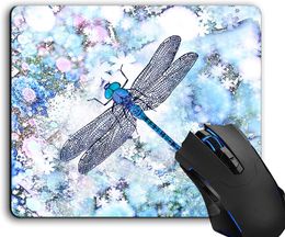 Mouse Pad Beautiful Blue Dragonfly Computer Mouse Pads Desk Accessories Non-Slip Rubber Base Mousepad for Laptop Mouse