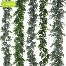 Faux Floral Greenery High Quality 16 Style Home Decor Artificial Ivy Leaf Garland Plants Vine Fake Foliage Flowers Eucalyptus Green Rattan Wreath 230713