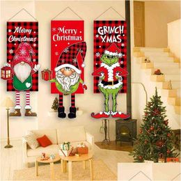Christmas Decorations For Home Hanging Flag Merry Ornaments Door Decor Banners Navidad 2023 New Year Drop Delivery Garden Festive Pa Dhdhp