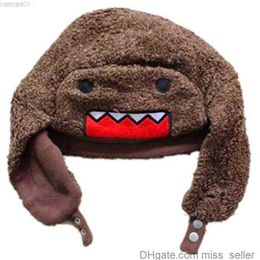 Grande bocca del fumetto DOMO Bomber invernale Ushanka Cappello di pelliccia russo Caldo ispessito Paraorecchie Cap per uomo Donna Ragazzi Ragazze Cappelli2053202x