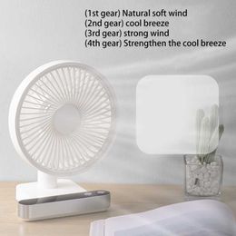 Electric Fans 4000mah Desk Fan USB Oscillating Fan with Adjustable Head 4 Speeds Mini Size Desktop Fan for Home Office Outdoor Travel