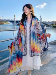 Scarves Summer Chiffon Hijab Elegant Women Silk Scarf Print Mujer Long Shawl Bandana Sarong Beach Wrap Scarve Pareo Bufanda Stoles