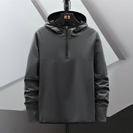 Men's Hoodies ICE Silk Casual For 2023 Spring Autumn Outdoor Running Sweatshirt Sport Stretch Hip Hop Streetwear Clothes