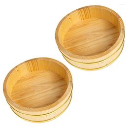 Dinnerware Sets Wooden Frame Sashimi Serving Plate Rice Bowl Bucket Mixing Container Sushi Bowls Japanese