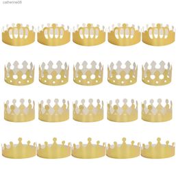 20pcs/set Gold Birthday Party Hats Paper Crown Reusable Kids Birthday Party Supplies Party Crown Cap Celebration Wedding Decor L230621